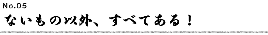 ないもの以外、すべてある！